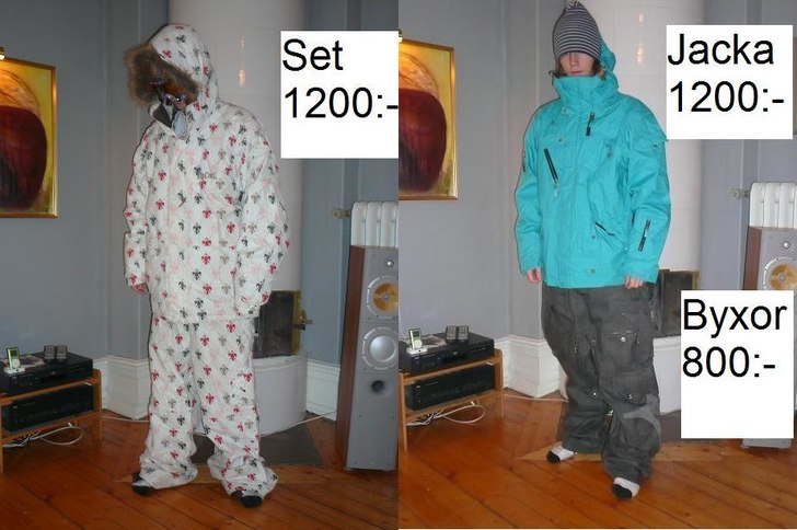 Till vänster, Jacka och byxa från Rip Curl storl. Foto: Eric Tidlund.