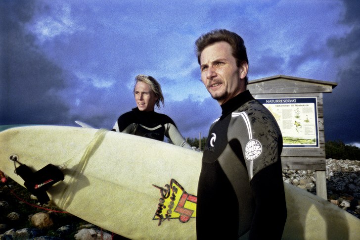 Påväg ut till ön i Naturreservatet.. Foto: Fredrik Ludvigsson. Åkare: Lars och Daniel.