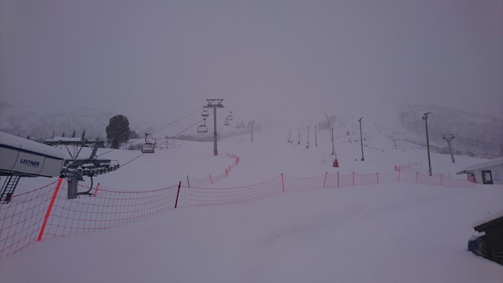 Det snør forsatt på Strandafjellet 
.