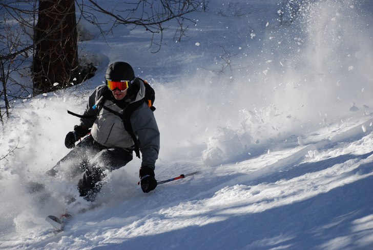 Här hade vi tur och träffade på en liten fläck. Foto: Christopher Adermark. Åkare: Magnus Forssell.