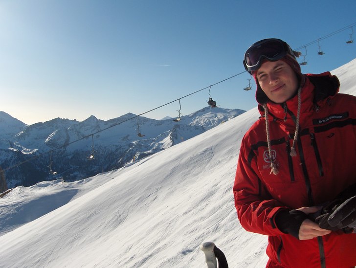 Toppen av Gamsleiten 2. Enligt the locals, österr. Foto: Per Gustafsson. Åkare: Erik Gustafsson.