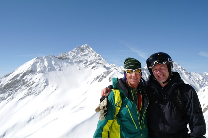 Träffade ikonen Glen Plake på toppen av Cresta D. Foto: Tobbe.