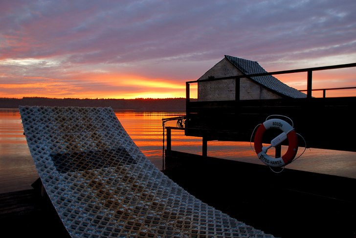 en gammal bild från bosön under solnedgången so. Foto: hugo ljungquist.