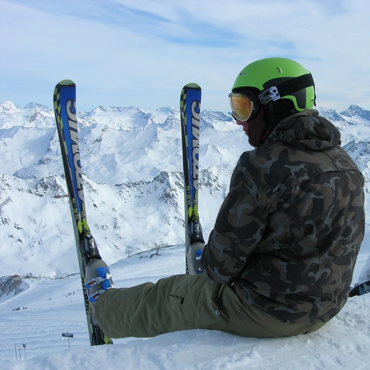 Utsikt från toppkabinen i Val d'Isere.. Foto: Magnus Olsson. Åkare: Jag.
