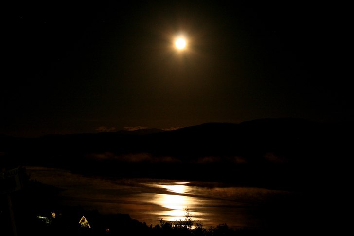På väg hem till undersåker i fullmåne ser jag . Foto: Adrian Frölund.