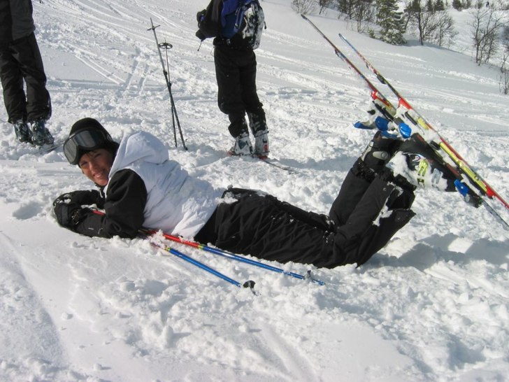 Efter ett underbart puderåk i Åre!. Foto: Daniel. Åkare: Sandra.