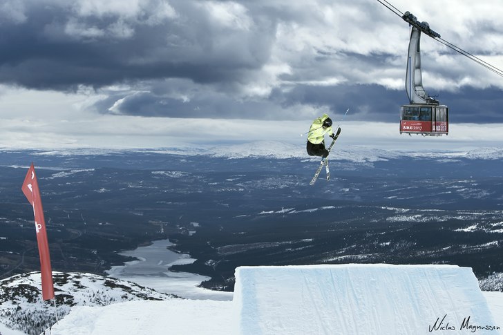En av pixen under freeride. Foto: Niclas Magnusson. Åkare: Alexander Jonsson.