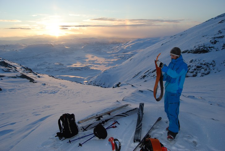 Vi gör oss klara för en fin ränna kl. 7 på På. Foto: Martin Alexandersen. Åkare: Simon Börjars.