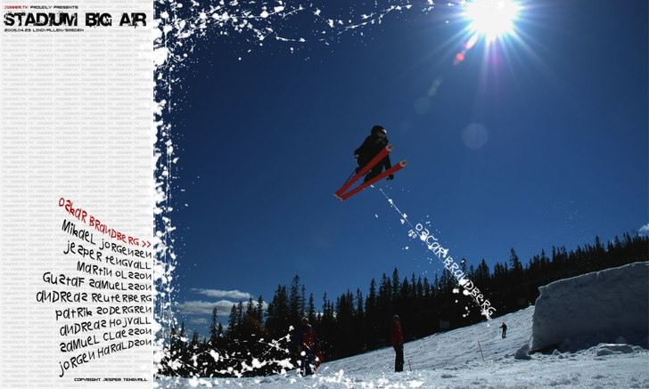 Staduim Big Air Tävlingen på ski rock. Foto: Carolina person. Åkare: Oskar Brandberg.