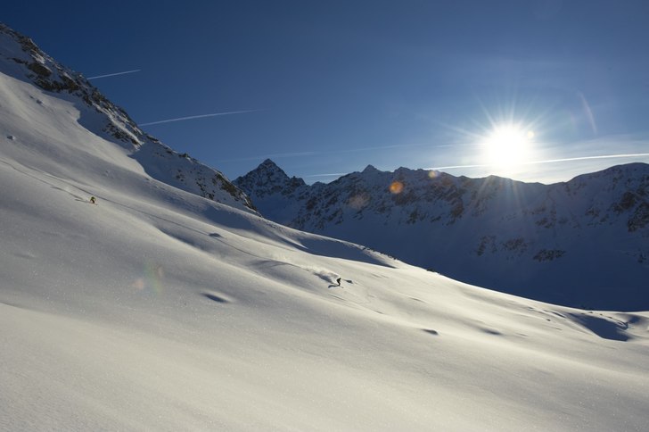 Offpiståkning i Prättigau (område runt Klosters.