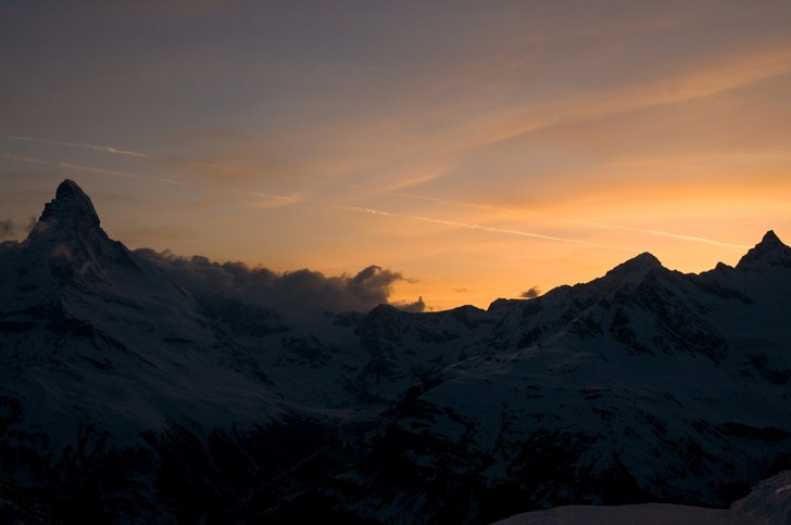 Vacker solnedgång över Zermatt. Foto: Patrick Södermark. Åkare: Matterhorn.