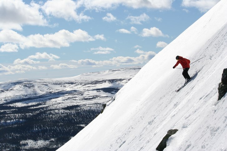 Skön brant i Lofsdalen. Foto: Gustav Magnusson. Åkare: David Magnusson.