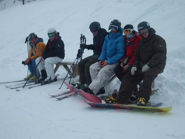 Sitter med våra spanargoogles och tar igen oss!. Foto: Lill Boberg. Åkare: Cöff, Hannes, Tobbe, Kullis, Me and Arweed.