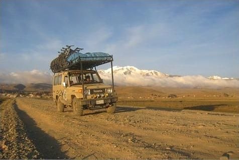 PÅ väg till La Paz efter två dagars cykling.. Foto: nån.