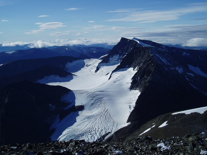 Kebenekaises nord och syd top! Helt underbart väd. Foto: Arvid Nyström.