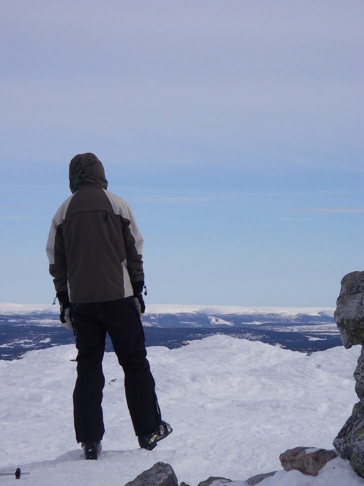 På toppen av Trysil, 1132 möh. Foto: Sofie Bäcklund. Åkare: Daniel Erlingfors.