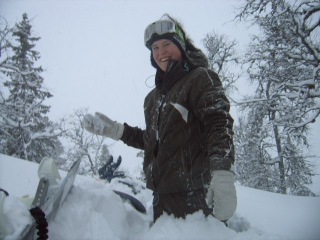 Jag som fastnat i lössnön mitt ute i skogen! =P. Åkare: Jag.