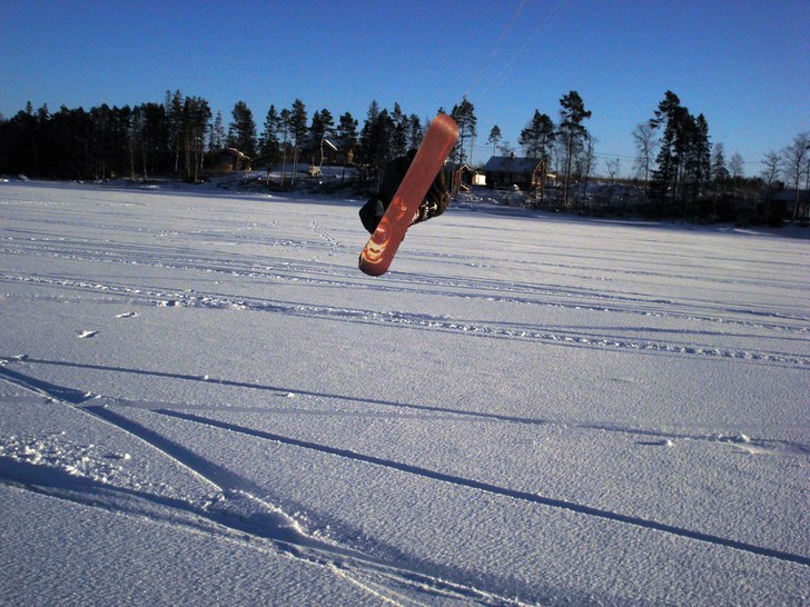 Jag lottar 360.. landar på rygg.. skönt..:D. Foto: Björn Ahlskog. Åkare: Jonathan Björkskog.
