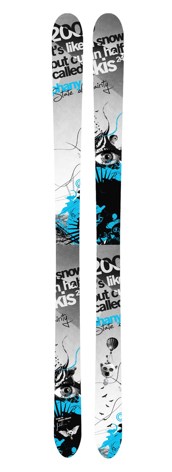 Mina egen-designade skidor, ska beställas inom ko. Foto: Design - Joakim Olsson. Åkare: Design - Joakim Olsson.