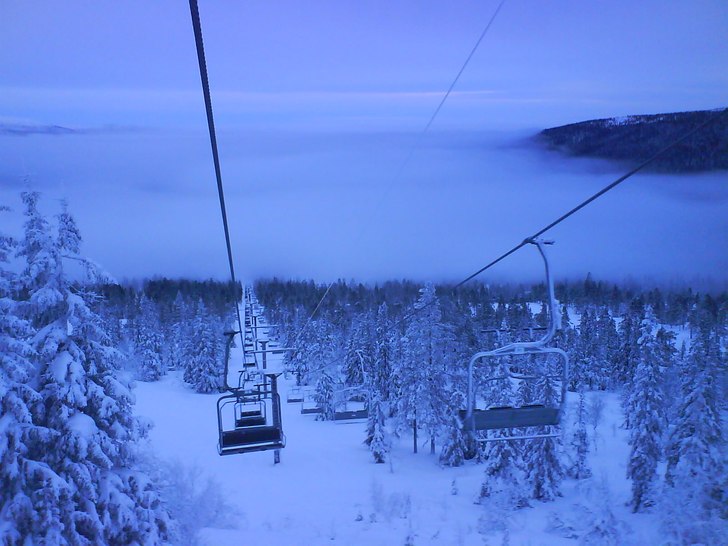 Tidig morgon i 3-stolen. Foto: Serina Nilsson.