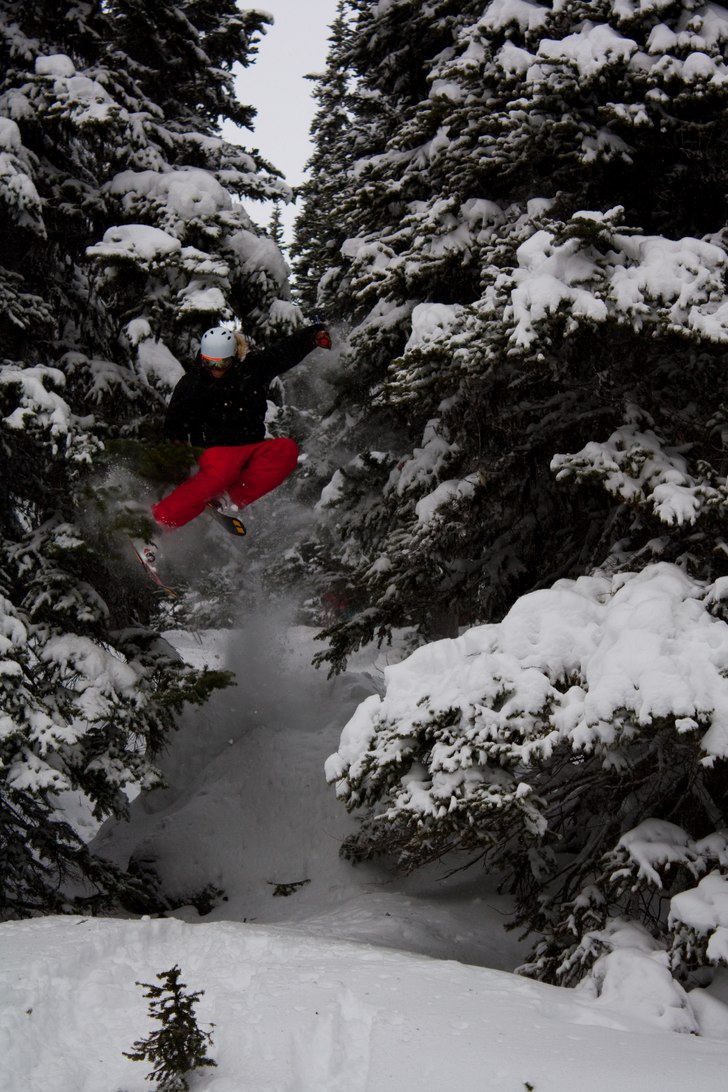 Japan Air bland granarna på Whistler. Foto: John Boer. Åkare: Robin Sandberg.