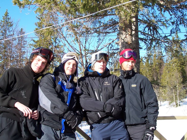 Jag, Kracke, Johan o Mackan innan dagens 8:or..