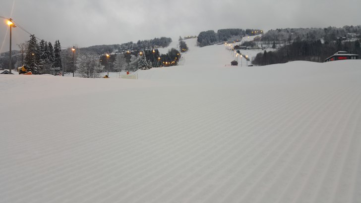 Fersk cordfløyel! 
Snø i lufta, - 8 på fjellet .