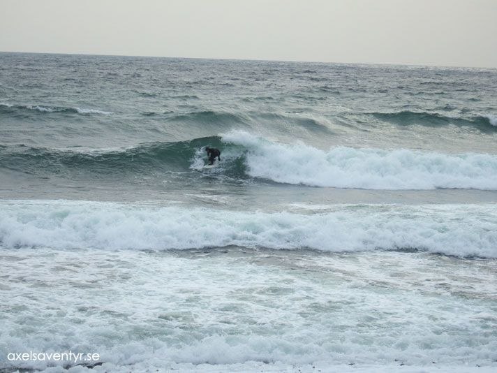 Tjohooo! 
Det hade blåst sydligt med kuling styr. Foto: August Moberg. Åkare: Axel Moberg.