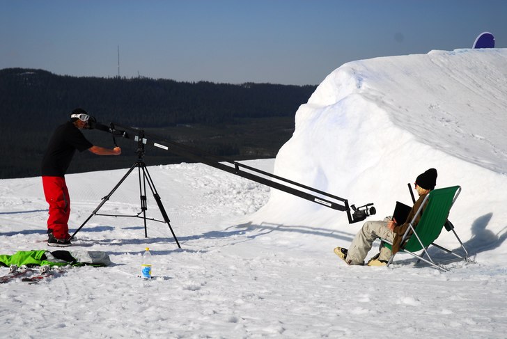 Filmning med kranen i Kläppen!. Foto: Micke Härd. Åkare: Second Hands.