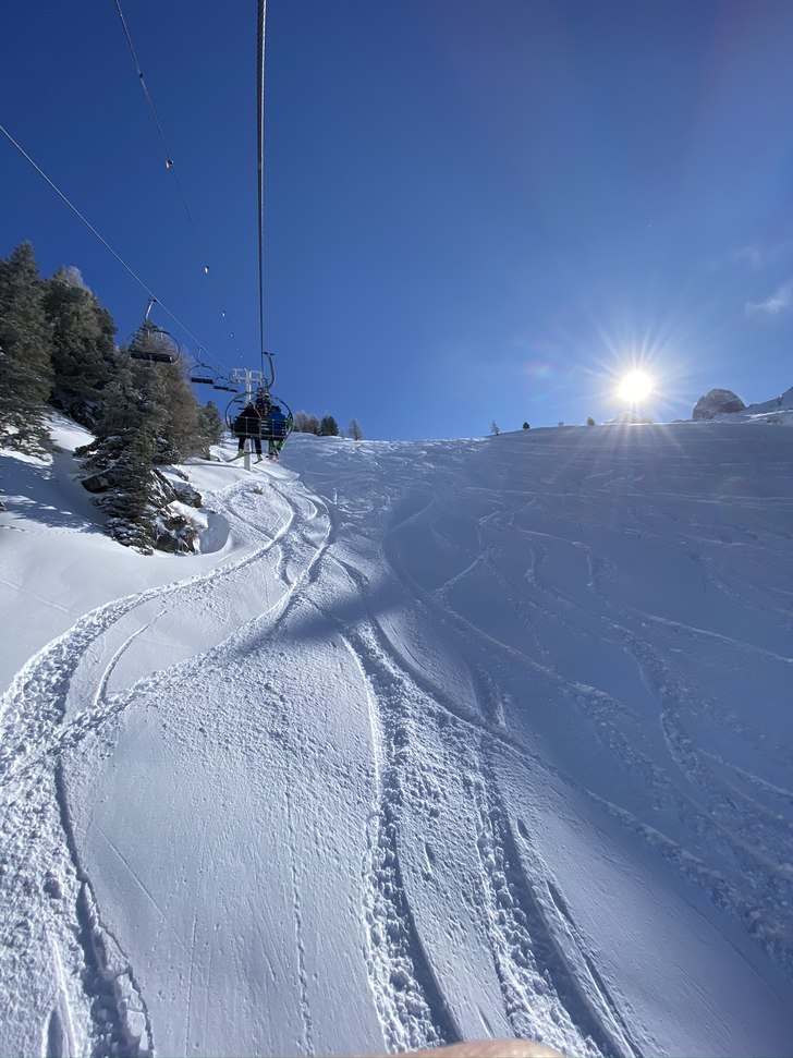 Åkning på nordsidan av berget är alltid lika h�.