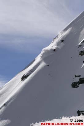 otrolig snö i Brevent på en fin dag.. Foto: Patrik Lidqvist. Åkare: Andreas Fransson.