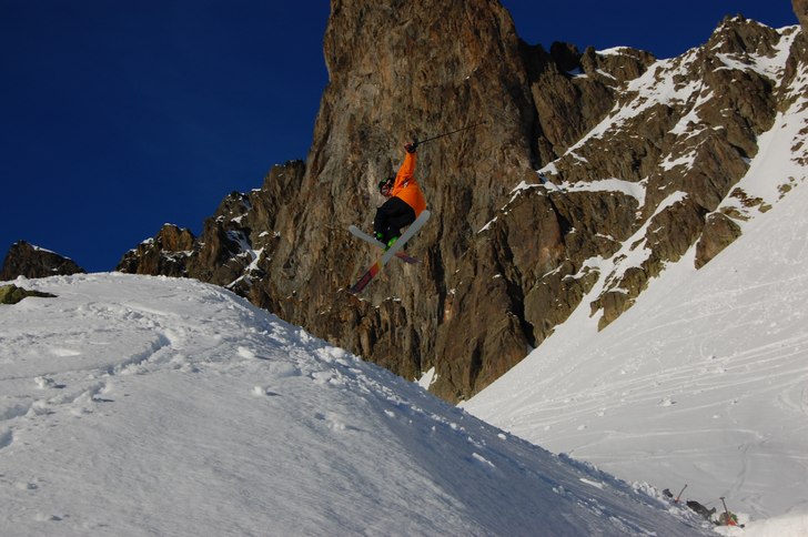 BC-kicker i Flegere . Foto: Tomas Johansson. Åkare: Sebastian Fredriksson.