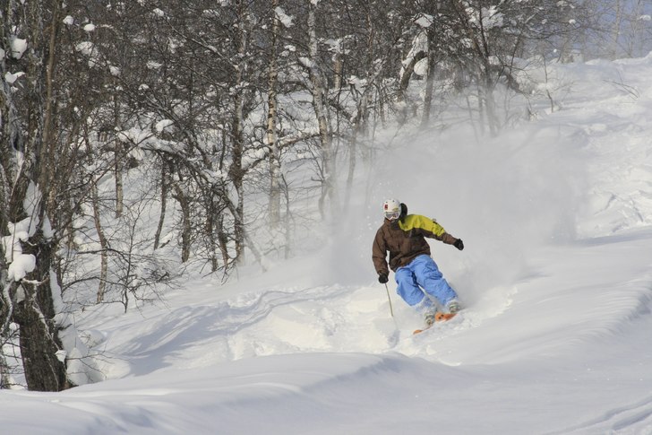 Lite puder vid liften i ammarnäs. Foto: Joakim Hayland. Åkare: Patrik Jonsson (jag).
