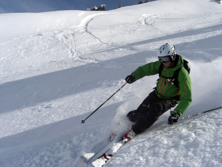 Sista puderdagen för säsongen, andra rännan til. Foto: Victor Lerenius. Åkare: Jesper Nilsson.