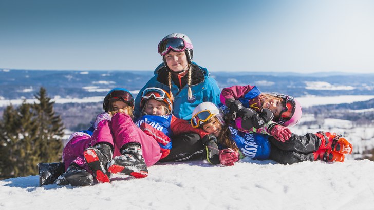 Skidskolan på toppen.