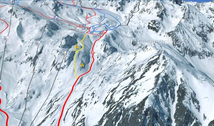 Gamsgrat börjar vid släpliften Kitz i familjeomr. Foto: Stubaier Gletscher.