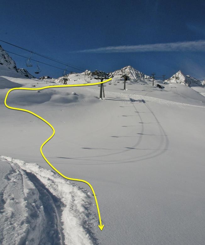 Fina cruisingytor innan själva kanonröret.. Foto: Powder Department Stubaier Gletscher.
