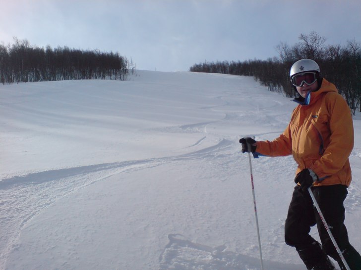 I denna pisten hade ingen åkt. Inte ens pistmaski. Foto: Gert Anderzen. Åkare: Gunnar Bergström.