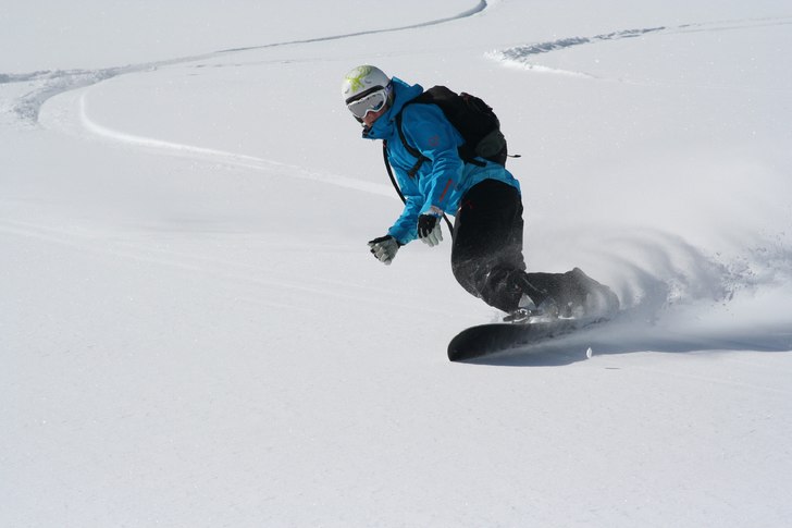 Skön dag på baksidan av Mont Fort. Foto: Johan Larson. Åkare: Susanne Nielsen.