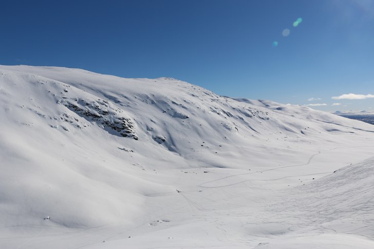 Facet eller åk-området från nordväst.. Foto: Johannes Omma.