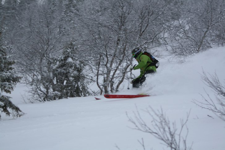 En snöig dag i svenska fjällen... Foto: Niklas Holmqvist. Åkare: Patrik Holmqvist.