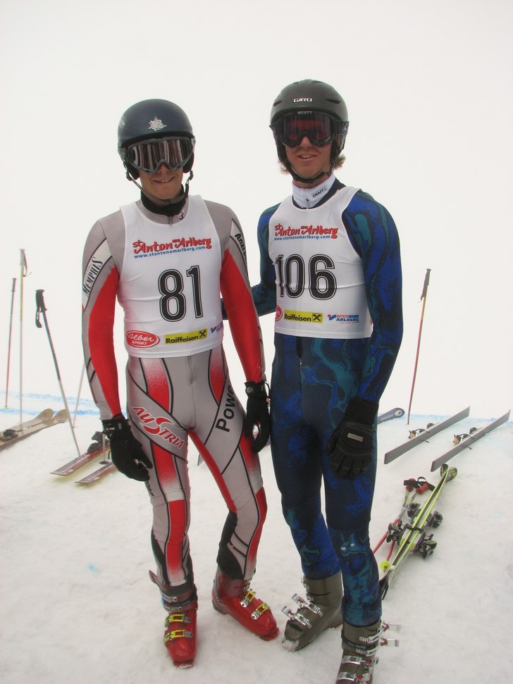 Innan start på Der Weisse Rausch.. Foto: Susan Weijmar. Åkare: Jesper Nilsson och Ruben Svartholm.