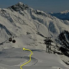 Du startar under bergsstationen till Eisgrat II.. Foto: Powder Department Stubaier Gletscher.