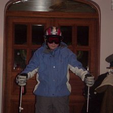 Jag med skidutrustning. Foto: syrran. &Aring;kare: Jag.