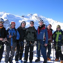 &Aring;kare: Hela UCPA gruppen uppe p&aring; Aguile du Midi.