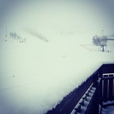 Nysn&oslash; 2. april
12 cm med nysn&oslash;, -2,6 grader og s.