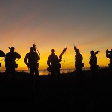 GRT-skyttarna posar mot havet. Foto: olofsson.