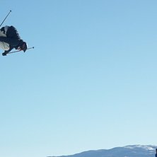 Solen sken och backarna var fulla. Jag tog en paus. Foto: Joel J&ouml;nsson. &Aring;kare: noname.