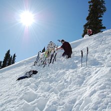 H&auml;rlig dag ute i back countryn med lite kicker by. Foto: Rasmus Hjortevang.