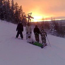 Stormig dag i kl&auml;ppen. Foto: David Brod&eacute;n. &Aring;kare: Jag, Nicke, Brorsan, Martin, liggande Matte.